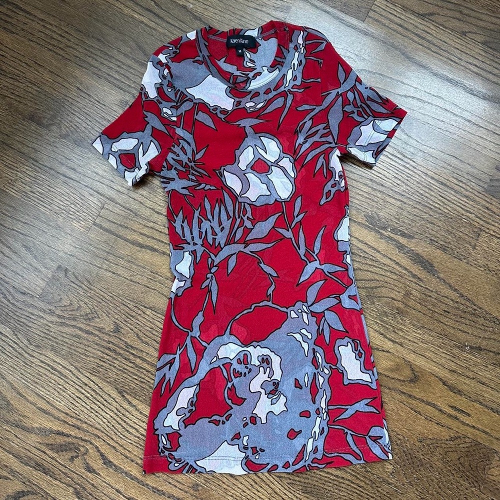Karen Kane Y2K Sheer Abstract Top